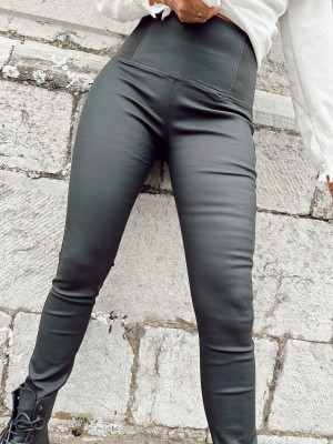 Pantalon simili cuir mat - NOIR