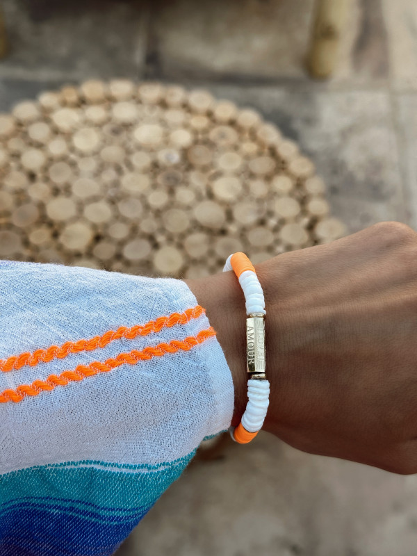 Bracelet en acier LOVE - ORANGE