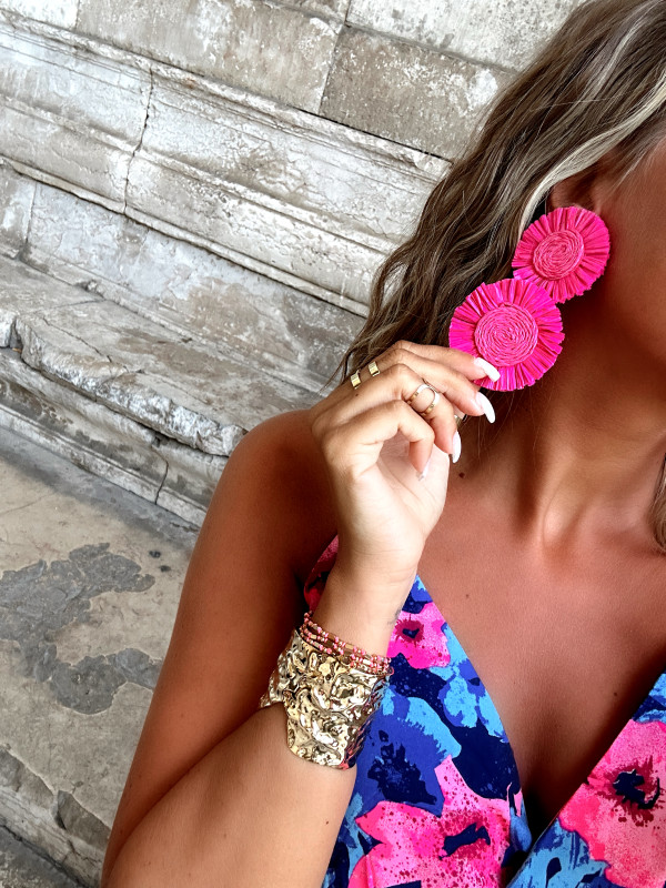 Boucles d'oreilles SURYA - FUSHIA