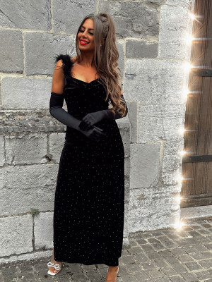 Robe en velours & strass KARA