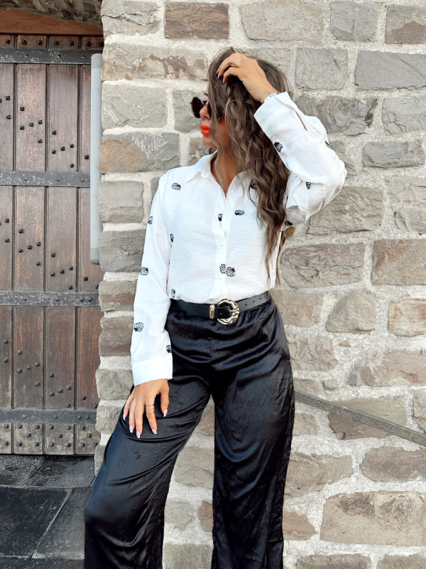 Pantalon satinée à effet chiffonné