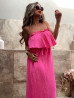 Robe en gaz de coton CELIA - FUSCHIA