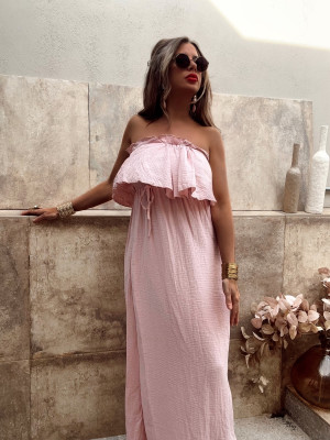Robe en gaz de coton CELIA - ROSE