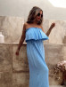 Robe en gaz de coton CELIA - BLEU
