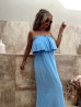 Robe en gaz de coton CELIA - BLEU