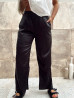 Pantalon satinée à effet chiffonné NALA - NOIR