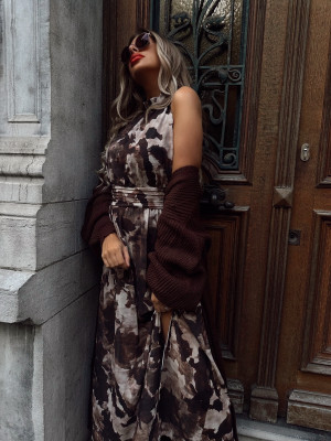 Longue robe AZIA - CHOCOLAT