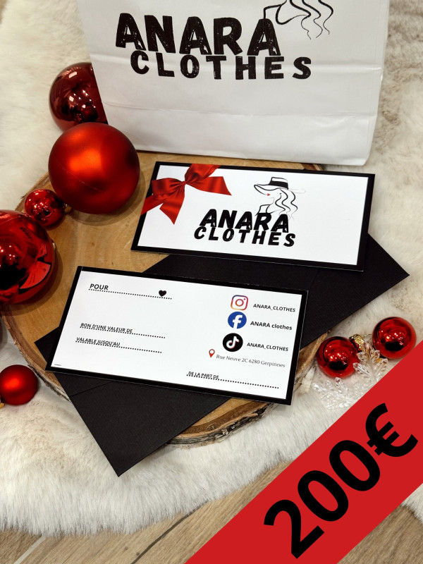 Chèque cadeau d'une valeur de 200€