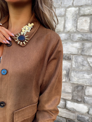 Broche soleil en acier