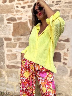 Chemise jaune fluo