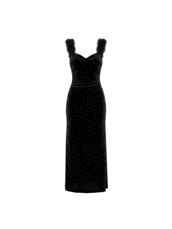 Robe en velours & strass KARA