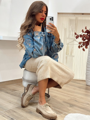 Robe pull SINDY - TAUPE